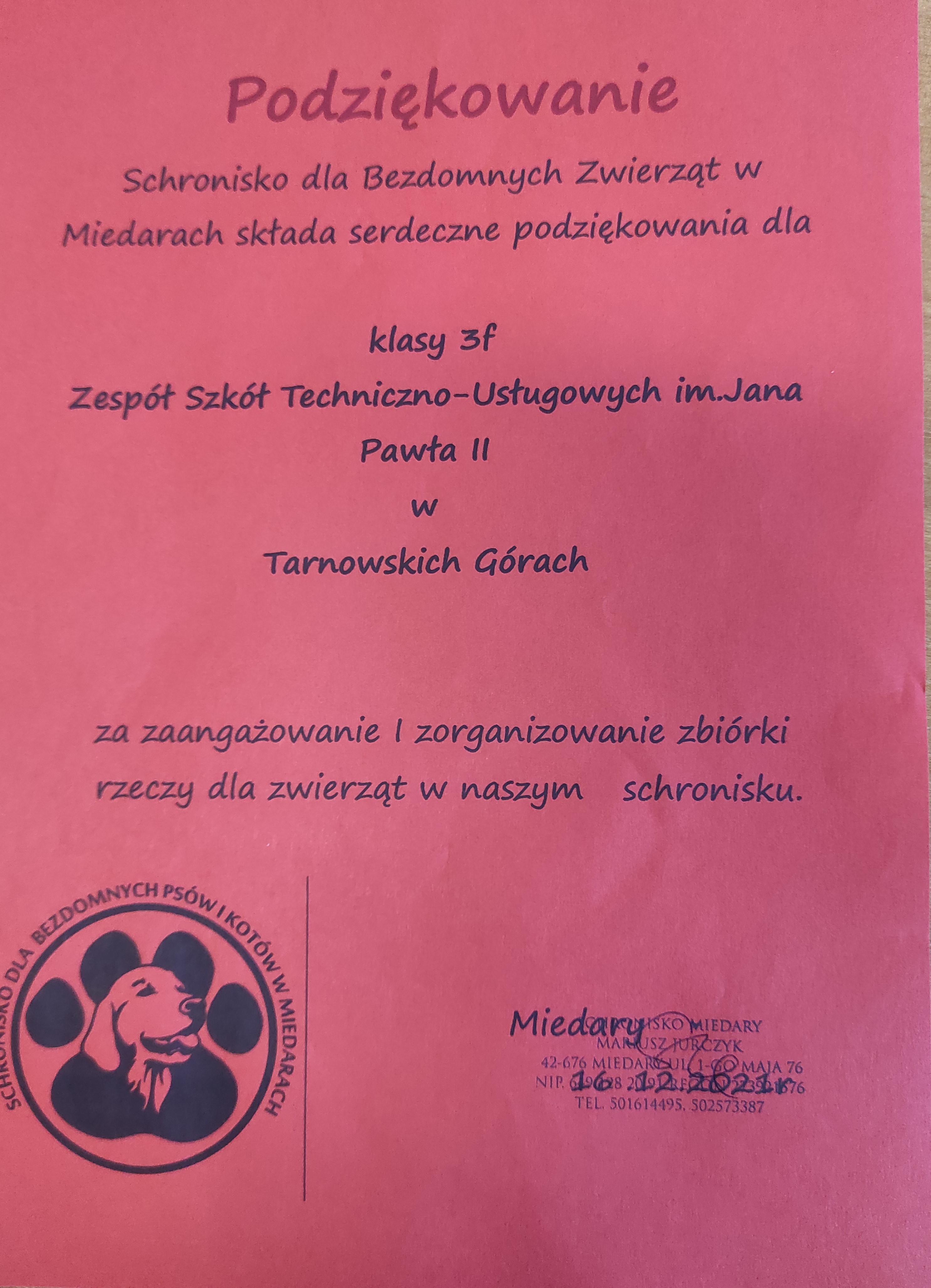 podziekowanie 12 2021